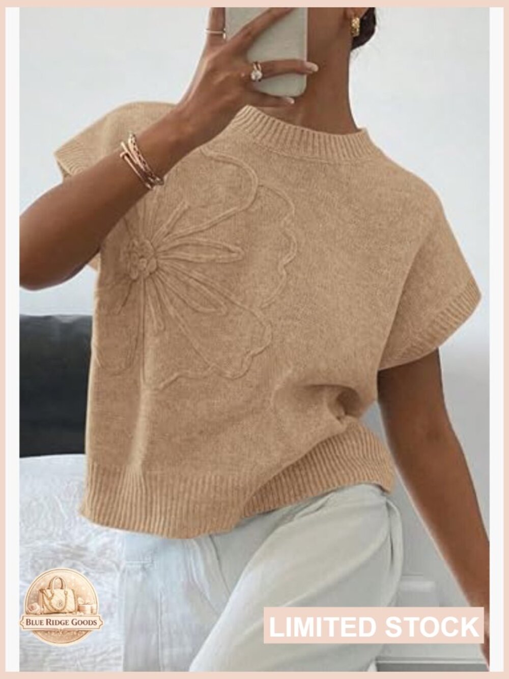 Trendy Knit Sweater Vest Short Sleeve Pullover Chic Spring Summer Fashion - Picture 2 of 7